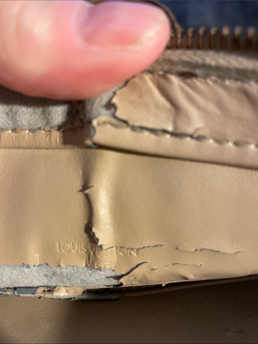 Louis Vuitton Beige Leather Interior with Embossed Logo